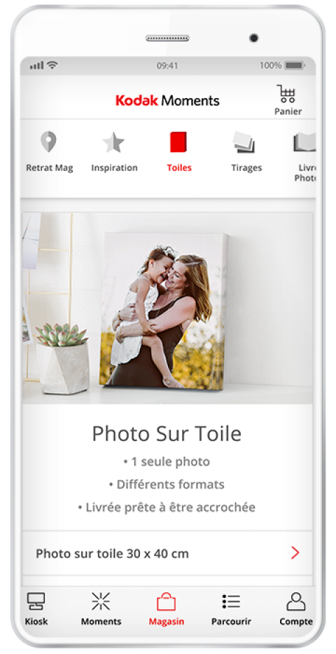 Smartphone commande choix produit